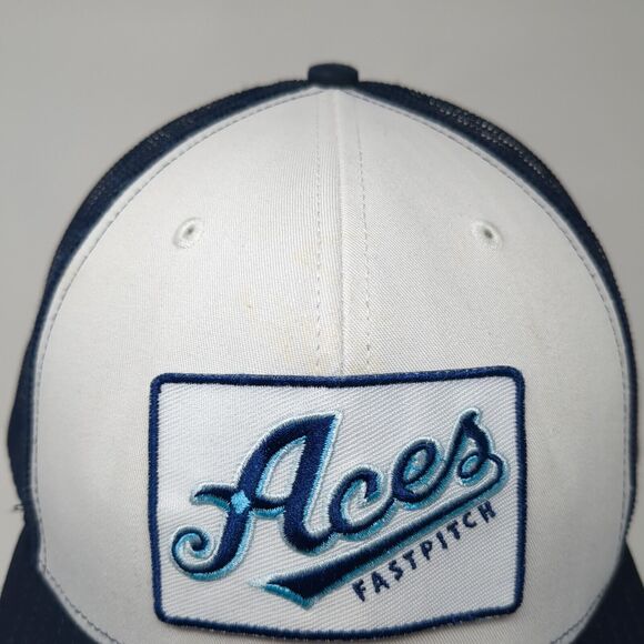 Aces Fastpitch Snapback Trucker Hat Blue One Size Mesh Back Adjustable - Picture 3 of 10